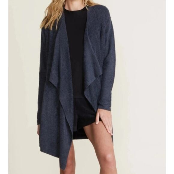 Barefoot Dreams Sweaters - Barefoot Dreams Cozychic Lite Calypso Wrap Dark Gray Open Cardigan Size L XL